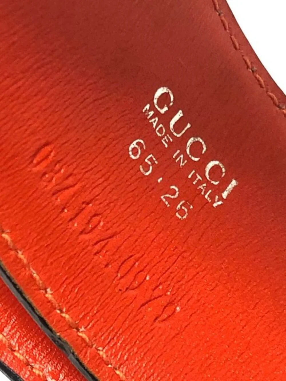 Gucci Belt GG Logo 032 194 Leather Orange - Picture 8 of 9